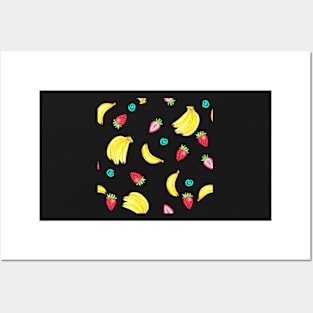 Strawberries and Bananas Posters and Art